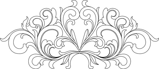 Vector sketch illustration silhouette design ornate ornament baground pattern floral classic vintage ethnic