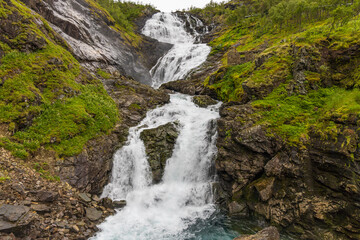 Kjosfossen waterfall in Myrdal, Norway