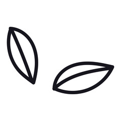 Single hand drawn leaf for winter and autumn decoration. Doodle vector illustration. Isolated on white background