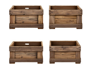 a group of wooden crates