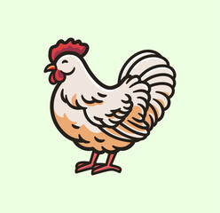 Cartoon Rooster vector illustration isolation icon