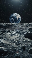 Earthrise from the Moon s Surface  Astronaut View  Space Exploration