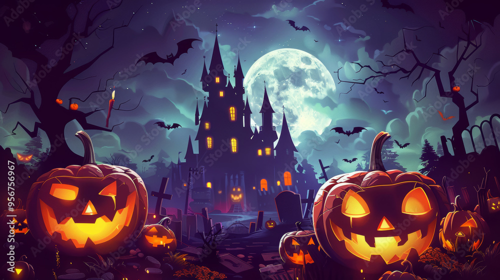 Wall mural halloween_celebration_at_castle