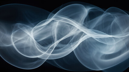 Fototapeta premium Abstract light and shadow interplay with ethereal shapes, motion blur, and long exposure in translucent blues and whites