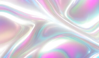 Obraz premium Holographic background seamless trendy iridescent light foil texture. Soft holographic pastel unicorn marble background pattern. Modern pearlescent blurry abstract swirl illustration. 