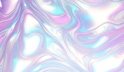 Obraz premium Holographic background seamless trendy iridescent light foil texture. Soft holographic pastel unicorn marble background pattern. Modern pearlescent blurry abstract swirl illustration. 