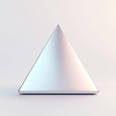 Fototapeta premium Cute Pastel Silver Triangle 3D Icon Set - Minimalist Design on White Background 1