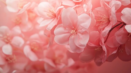 Delicate Pink Flowers Close Up.