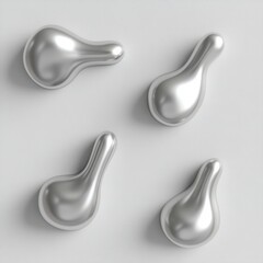 Obraz premium Cute Pastel Silver Vibraslap Set - 3D Minimalist Design 3