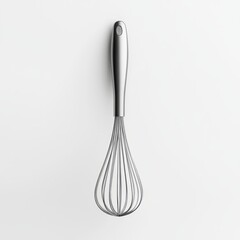 Cute 3D Pastel Silver Whisk: Minimalist Kitchen Design