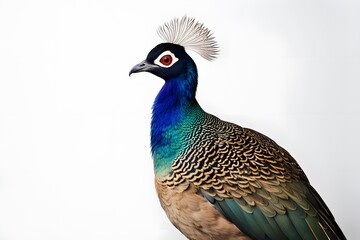 Obraz premium Chinese monal bird on white background, Ai Generated