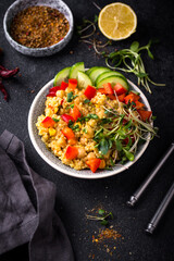 Bulgur with chickpeas and vegetables
