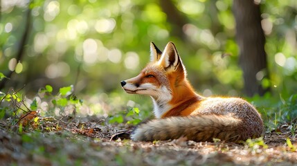 Captivating Close-up of a Majestic Fox in a Lush Forest Clearing
