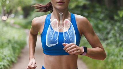 Runner with Visualization of Lungs