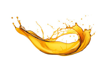 Orange oil liquid splash floating is suitable for advertising energetic products, oils, and drink promotions
