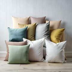 Cozy up with this inviting pile of colorful throw pillows! Perfect for adding a touch of warmth and personality to any living room. bedroom. or home office.