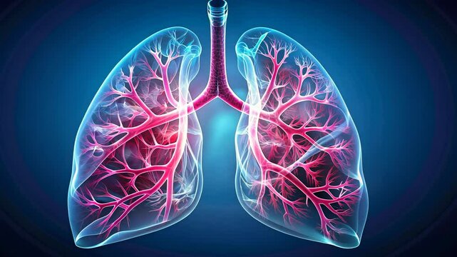 Human Lungs Anatomy Illustration.