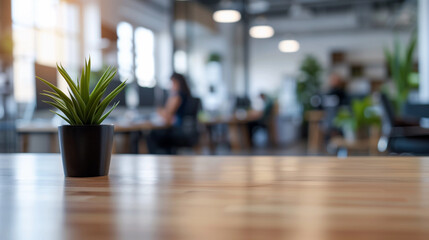 Obraz premium Blurred background of modern office with office chairs and corporate computers