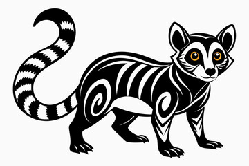  lemur tattoo vector art illustration