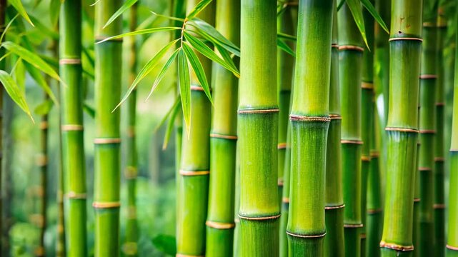 Lush Green Bamboo Forest.