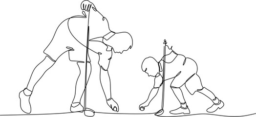 Vector drawing of father with childю. Father's Day