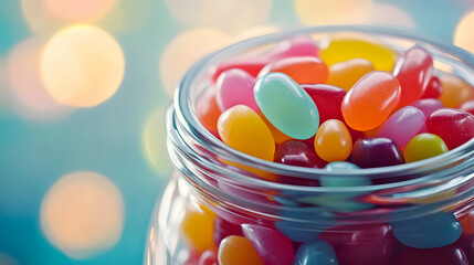 jelly beans in a variety of fruity colors