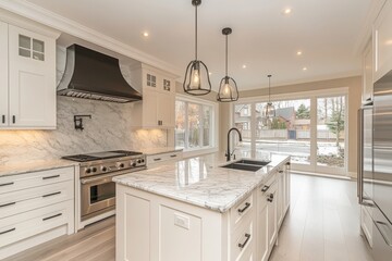 Fototapeta premium Modern interior design in transitional style, Ai generated