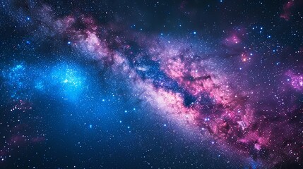 Obraz premium A Cosmic View of a Starry Night with Glowing Nebulae