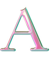 Iridescent letter A