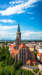 View of the cathedral in Swidnica, Poland