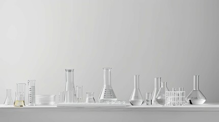 A Collection of Clear Glass Laboratory Equipment