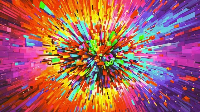 Colorful Pixel Explosion
