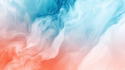 Obraz premium Gentle gradient from light coral to soft blue, forming a delicate and serene abstract background.