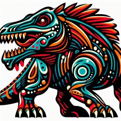 133 Prehistoric Creature A bold colorful depiction of a prehisto