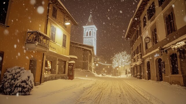 Snowfall hits Brunico hard