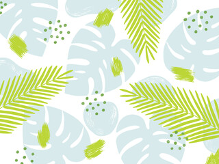 南国植物のおしゃれなボタニカル背景