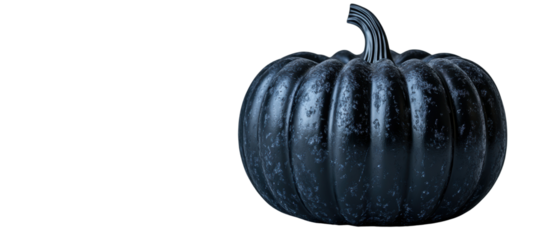 A striking black pumpkin, perfect for Halloween and autumn decorations, adding a unique touch to festive displays.