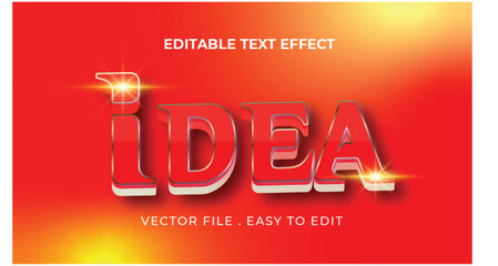 idea typography Editable text effect 3d Traditional Cartoon template style premium vector	