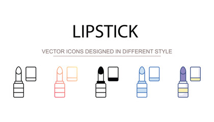 Lipstick icon design with white background stock illustration