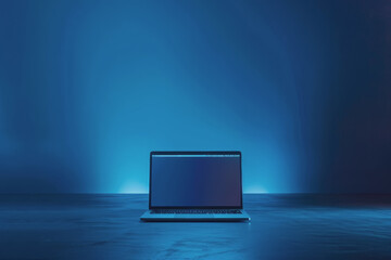 Modern laptop mockup Camera facing the laptop middle view wide viewing angle.