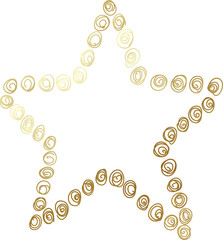 Gold star icon. Hand drawn style