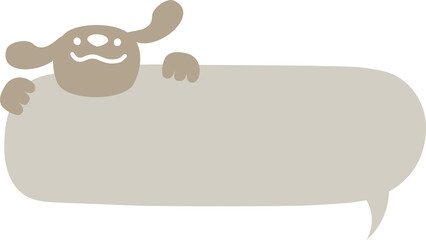 collection set of minimal doodle hand draw animal pet dog puppy speech bubble balloon, think speak talk text box banner, flat design vector illustration