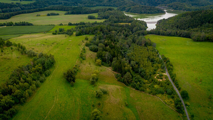 Aerial view of the Bóbr Valley, Lower Silesia, Poland © Patryk Michalski
