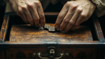 hands of person holding two puzzle pieces