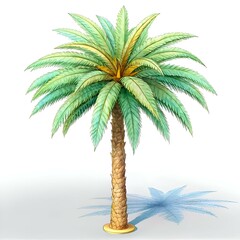 A detailed 3D illustration of a Canary Island date palm. perfect for adding a touch of tropical flair to your designs.
