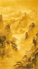 Fototapeta premium yellow natural scene landscape illustration poster background