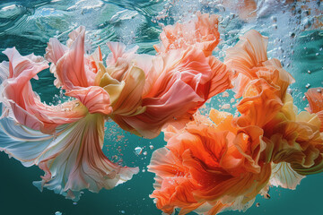 Obraz premium Vibrant colors explode underwater.