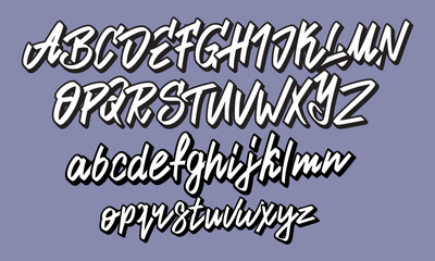 Hand drawn vector alphabet isolated. Decorative artistic font.