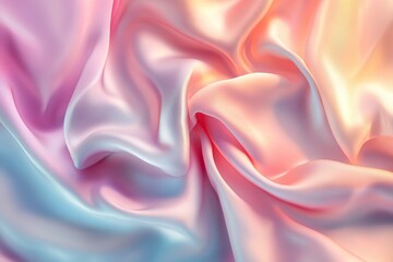 Obraz premium Abstract pastel motion background, creative video with cloth texture movement with delicate colors, dreamy graphic with elegant and luxury style, feminine design for females. Generative Ai
