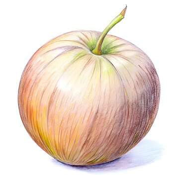 A hand drawn illustration of a single. ripe bignay fruit. rendered with meticulous detail in colored pencils.